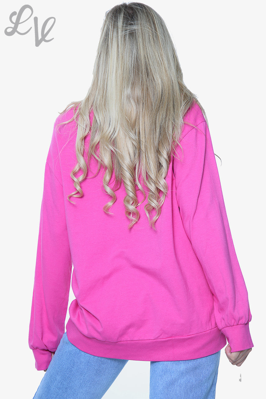 Dames 'Now Is All You Have' Folie Graphic Top Cerise Stukprijs WAS €12,99 NU €6,49