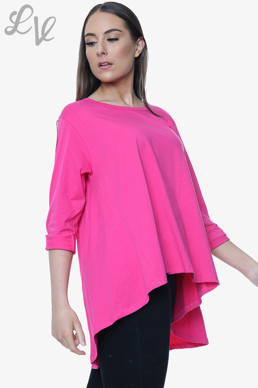 Dames Effen Swing Top Cerise Stukprijs € 9,99