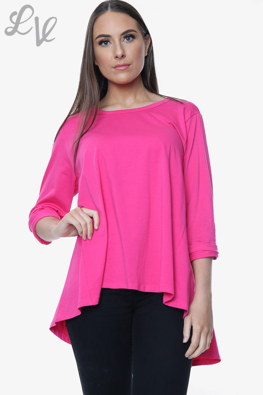 Dames Effen Swing Top Cerise Stukprijs € 9,99
