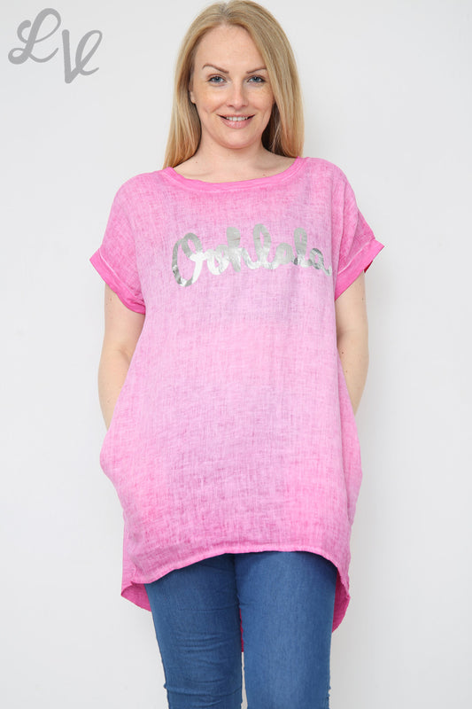 Ladies Ooh La La Foil Top Cerise Unit Price £8.99