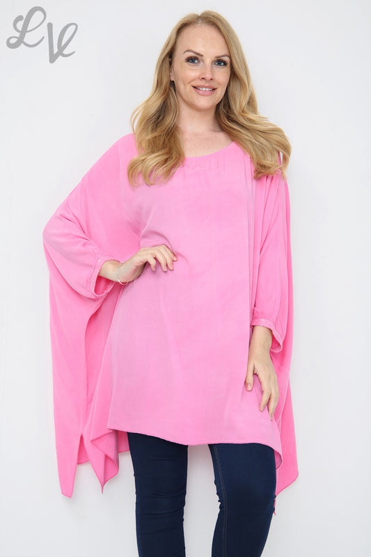 Ladies Floaty Batwing Top Cerise Unit Price £8.99