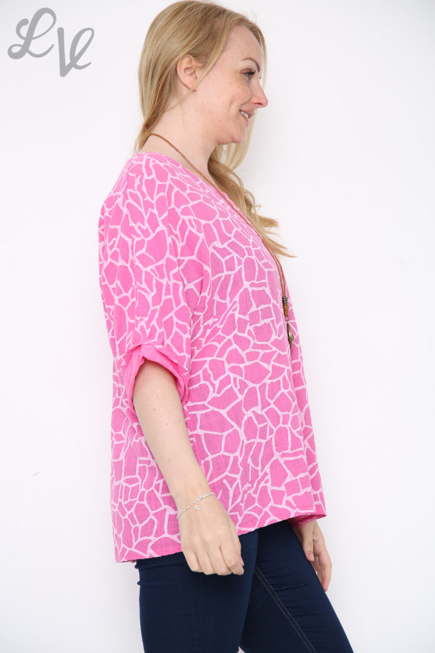CRACK EFFECT PRINT TOP CERSE