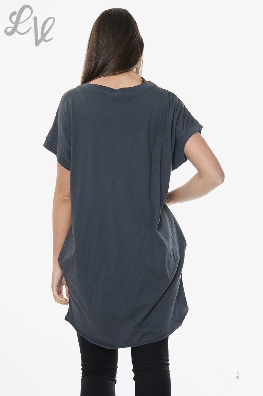 Dames Top met leuke slogan Houtskool per stuk €6,99