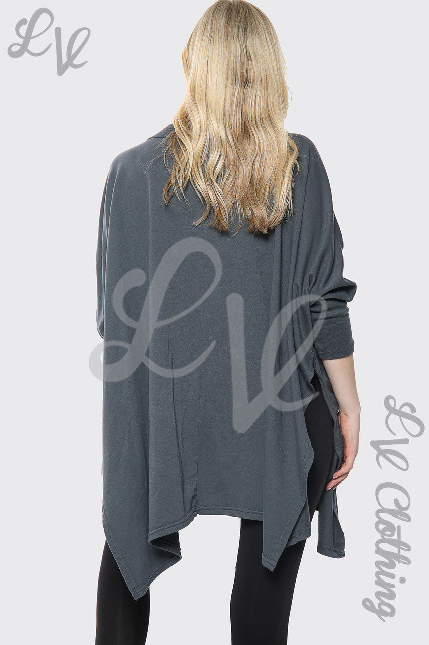 Dames Hart X Print Italiaanse Baggy Top Antraciet Stuksprijs € 17,99