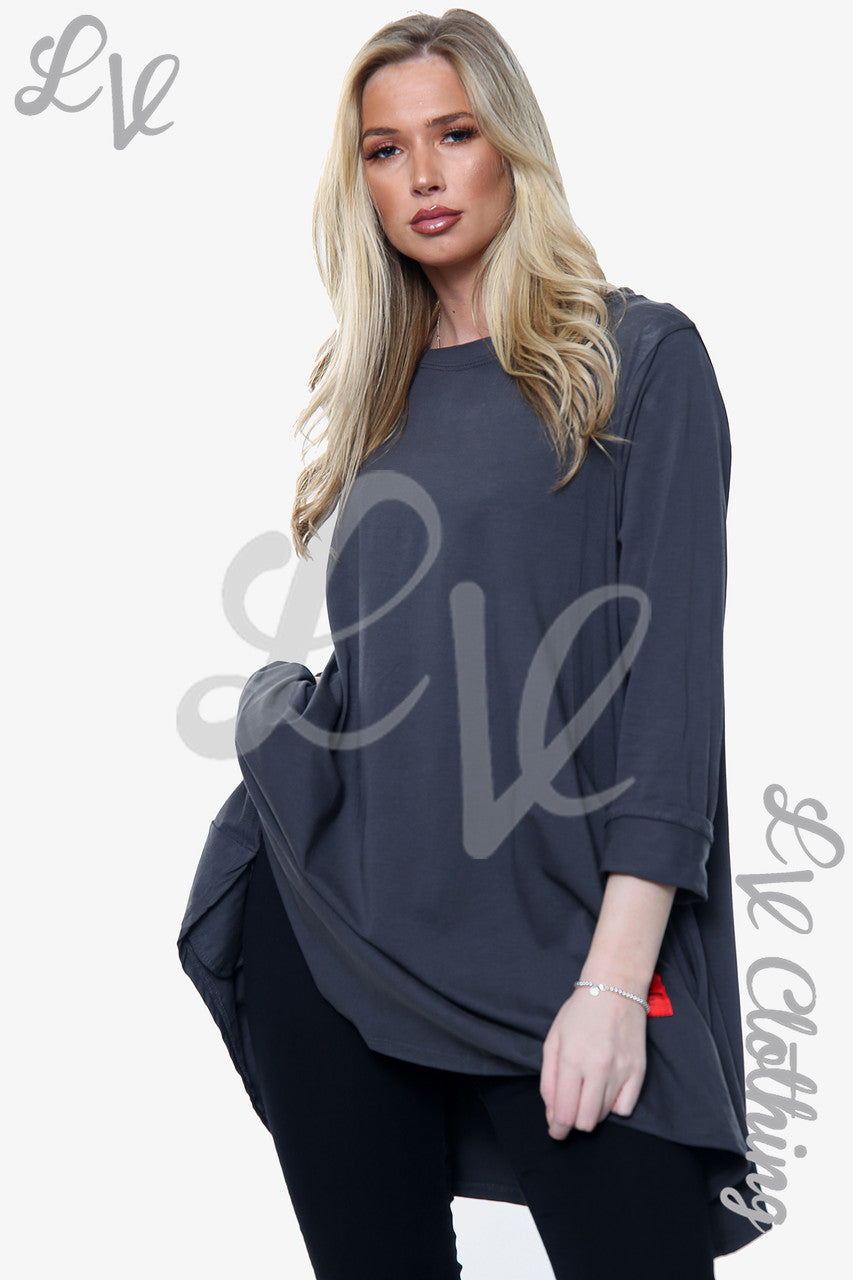 Ladies Plain Swing Top Charcoal Unit Price WAS 8.99 NOW £3.99