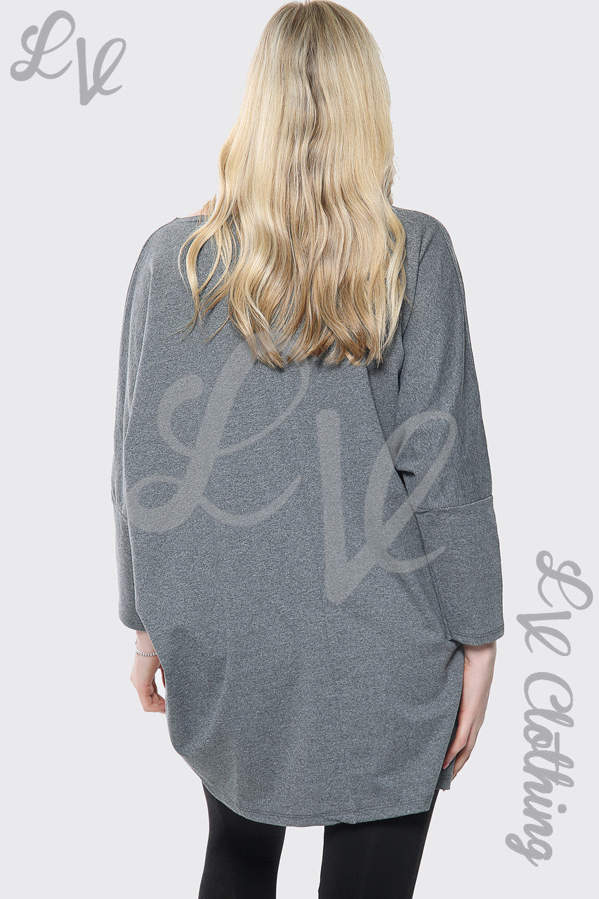 Dames "Love your Self" Slogan Sweatshirt Top Houtskool Stukprijs €15,99