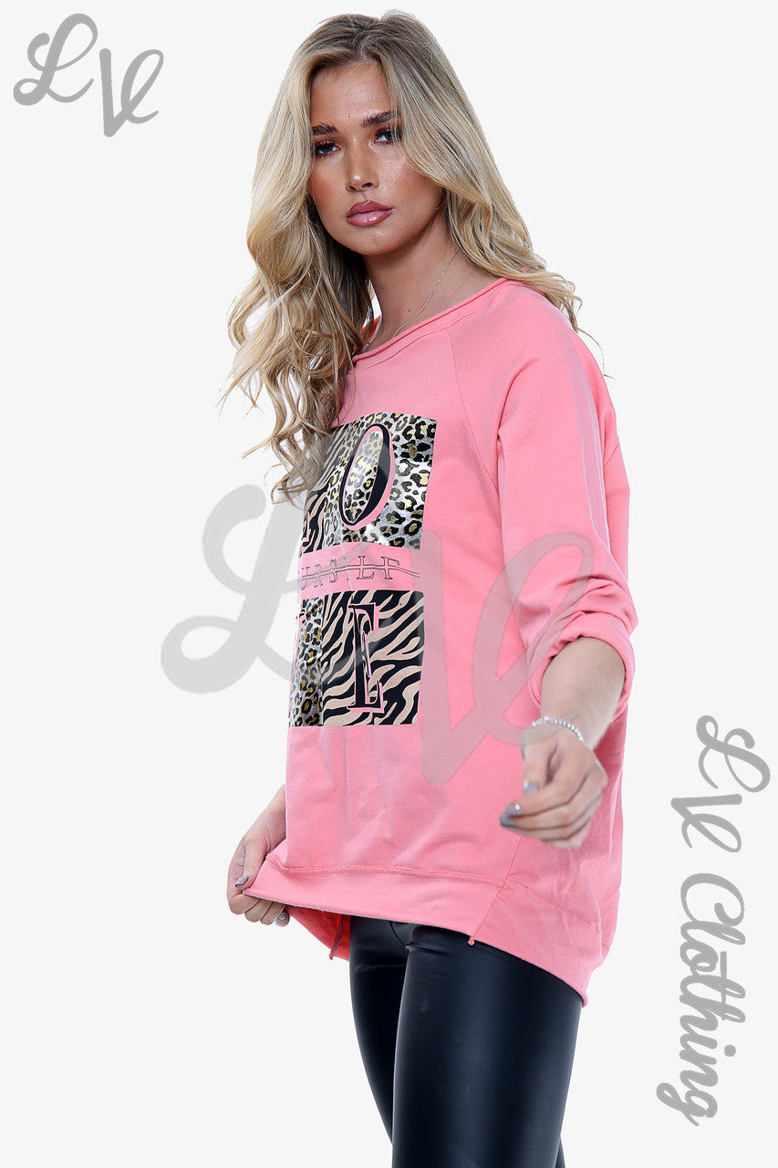 Dames Top met 'Love yourself'-opdruk Koraalstukprijs WAS € 11,99 NU € 5,99