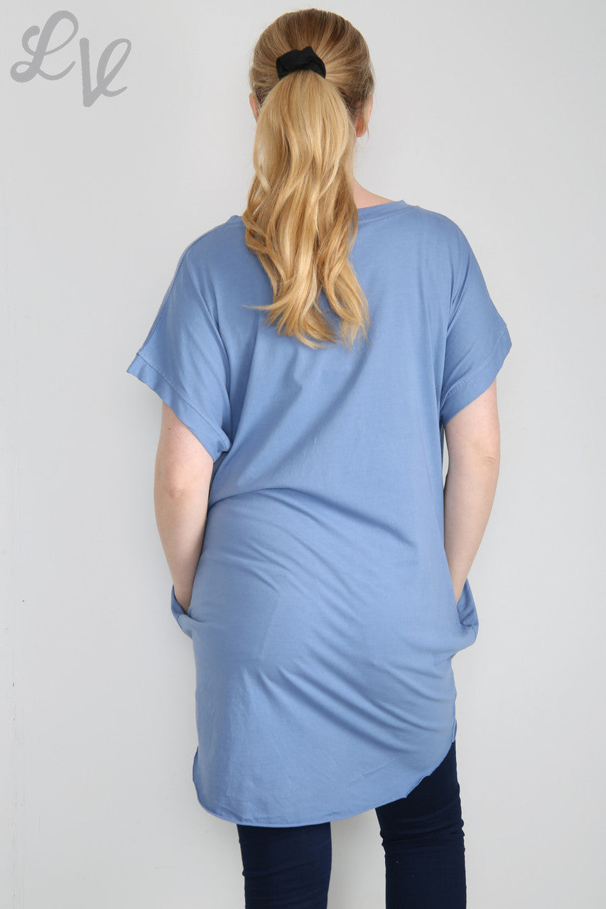 Dames Effen Eenvoudige Tuniektop Jeans Eenheidsprijs €5,99