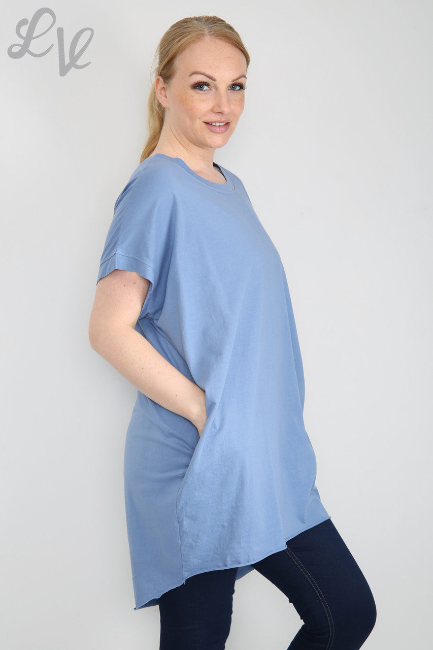Dames Effen Eenvoudige Tuniektop Jeans Eenheidsprijs €5,99