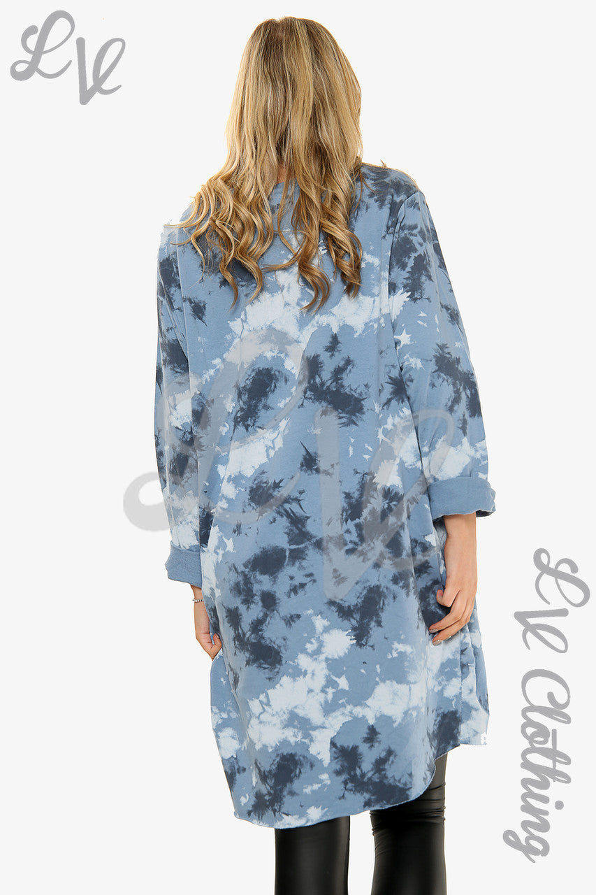 Dames sweatshirt met wolkenprint bovenstuk denim stukprijs WAS €13,99 NU €6,99