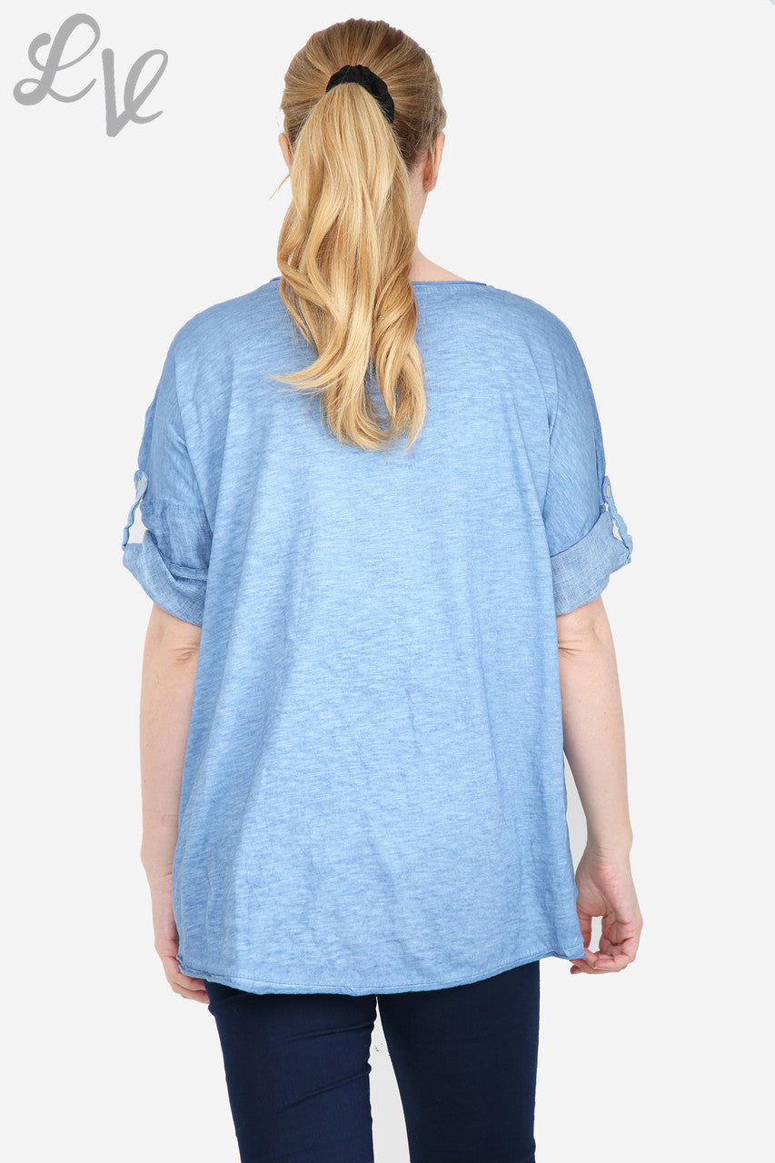 Dames Verfstreep Top Jeansstukprijs € 12,99
