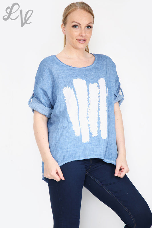 Ladies Paint Stripe Top Denim Unit Price £12.99