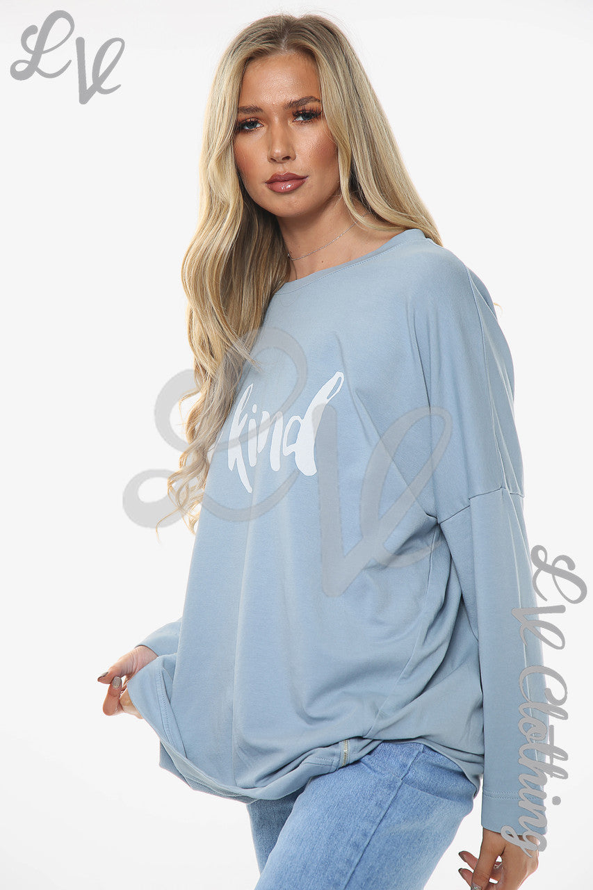 Dames Wees Lief Sweatshirt Top Denim Stuksprijs €13,99