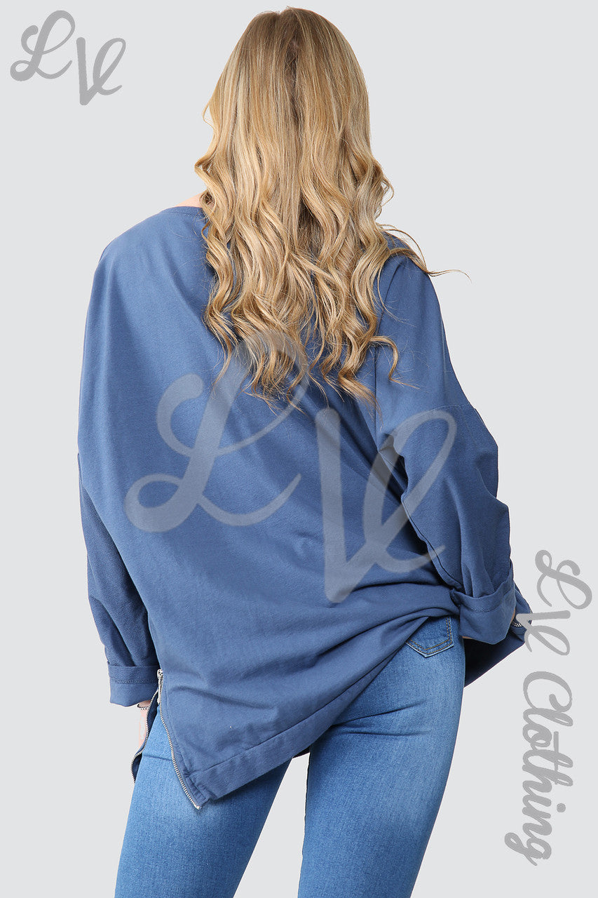 Dames Folie Ster Graphic Sweatshirt Tuniek Top Jeans - Stukprijs £15,99