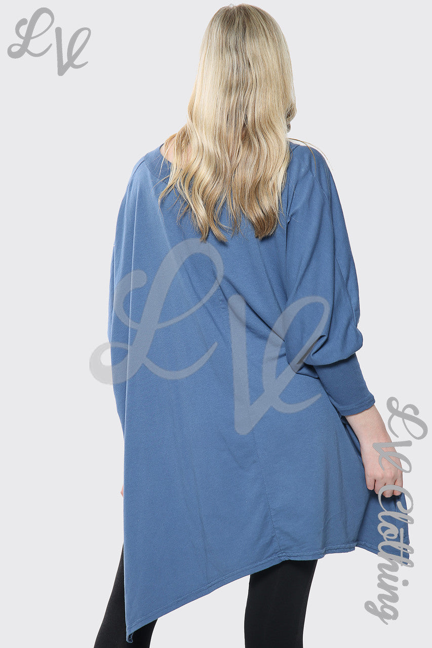 Dames Hart X Print Italiaans Baggy Top Denim Prijs per stuk € 17,99