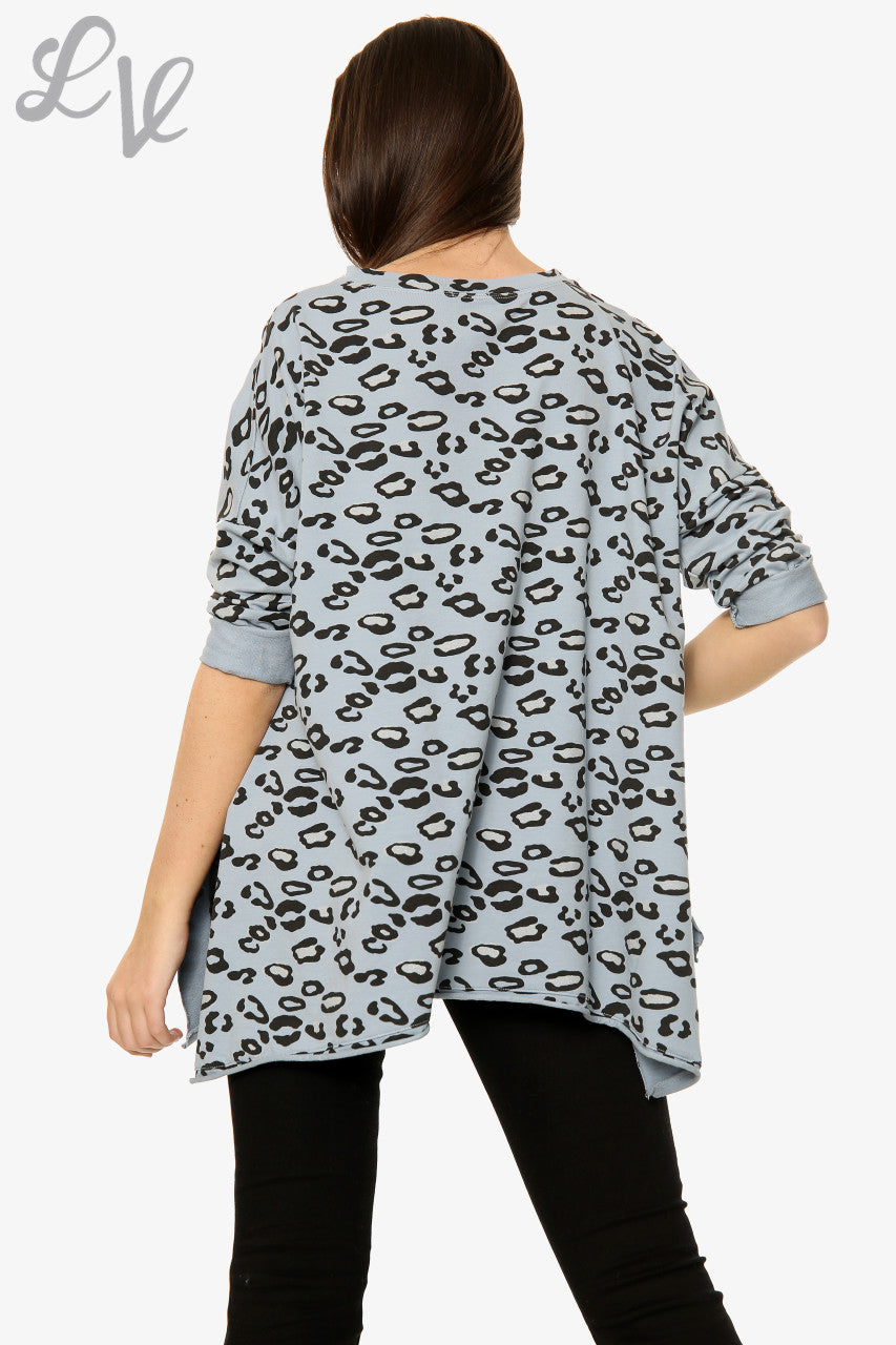 Dames Sweatshirt met Panterprint en Afhangende Zoom Denim Per stuk WAS £10,99 NU £5,49