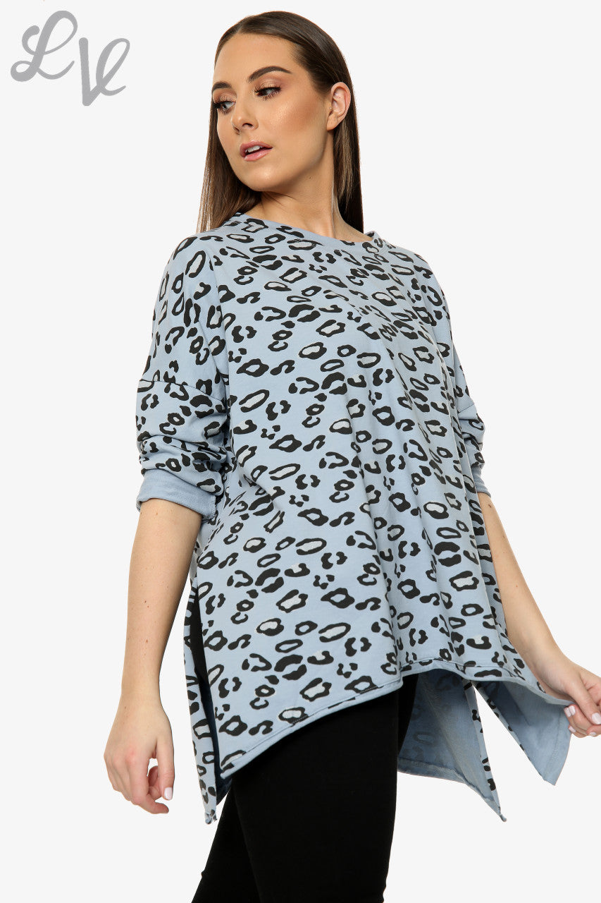 Dames Sweatshirt met Panterprint en Afhangende Zoom Denim Per stuk WAS £10,99 NU £5,49