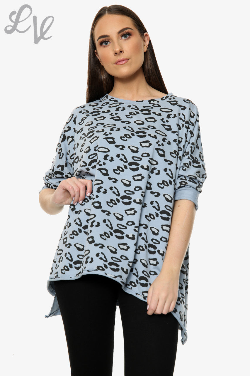 Dames Sweatshirt met Panterprint en Afhangende Zoom Denim Per stuk WAS £10,99 NU £5,49