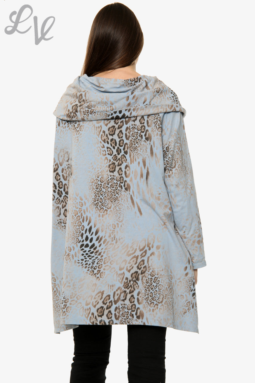 Ladies Animal Print Draped Shoulder Sweatshirt Denim Unit Price £13.99