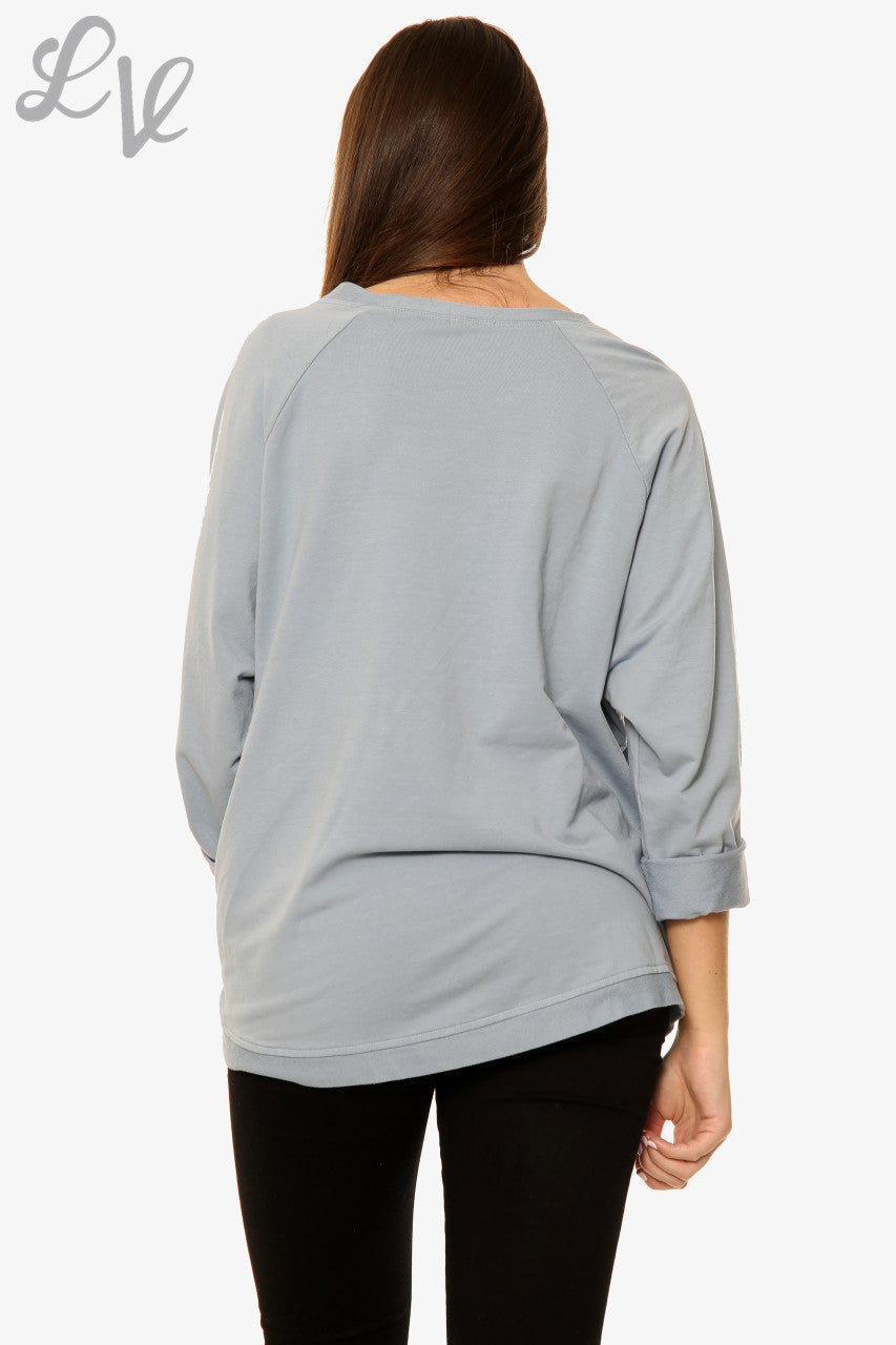 Dames Top Met Pailletten Vlinderdetail Denim Eenheidsprijs WAS €13,99 NU €6,99