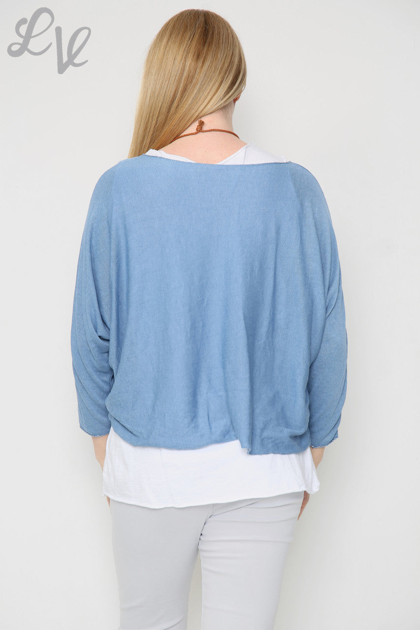 Dames Glitter Ster 2 Laags Top Met Ketting Denim Prijs per stuk £8,99