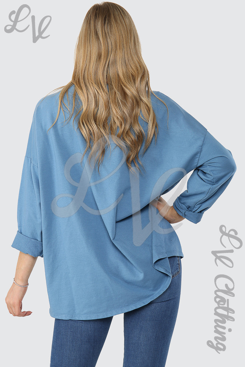 Ladies Ribbed Front Pocket Top Denim - Unit Price £8.99