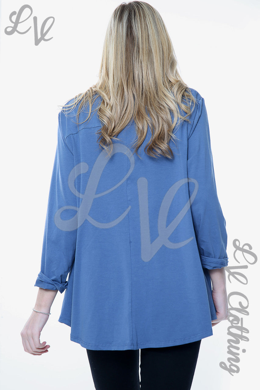 Ladies 2 Hearts Foil Graphic Top Denim Unit Price WAS £12.99 NOW £6.49