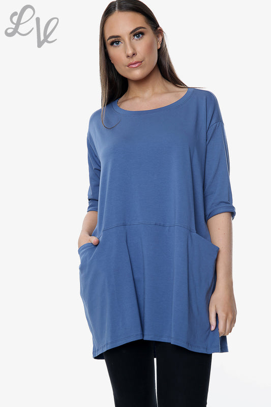 Ladies Plain Top With Pockets Denim Unit Price £8.99
