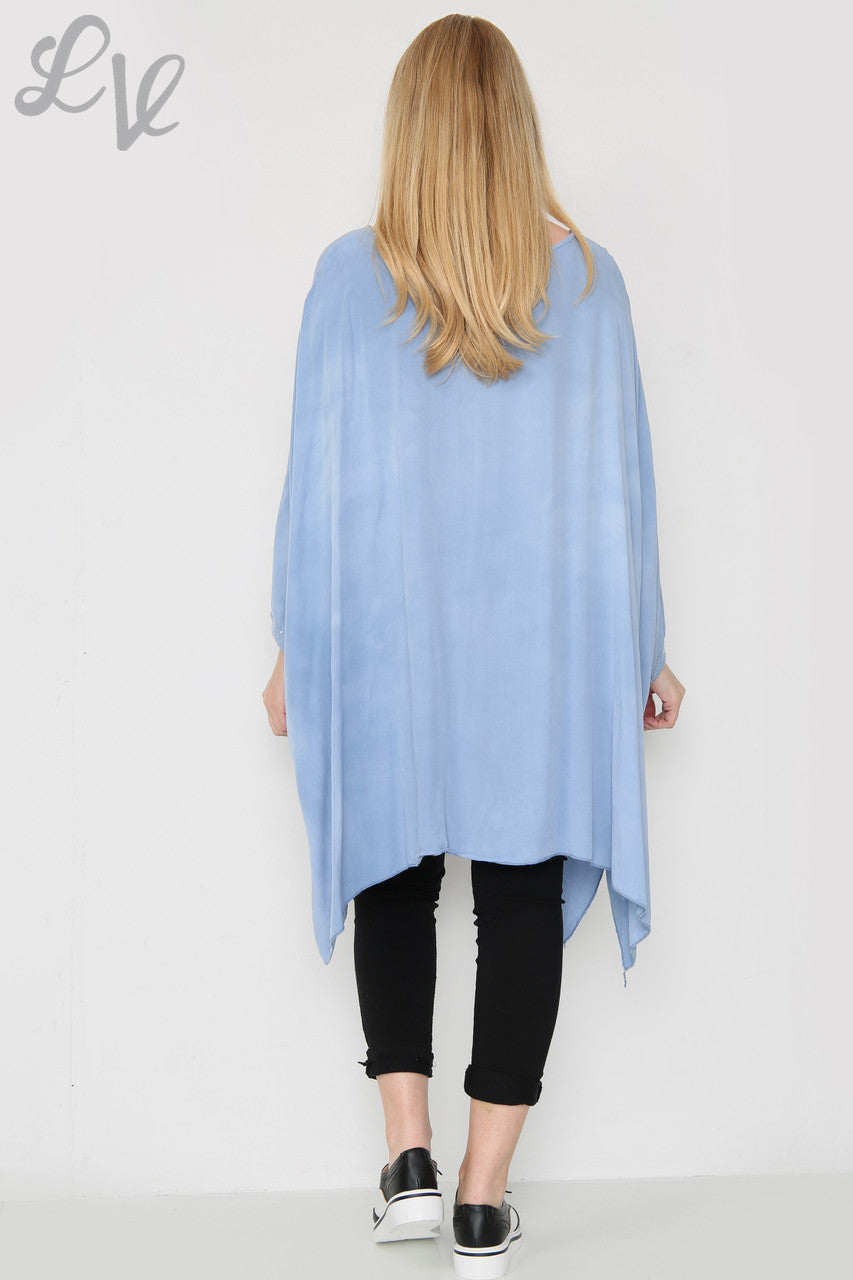 Dames folie tulpenprint losvallende top denim Eenheidsprijs € 11,99