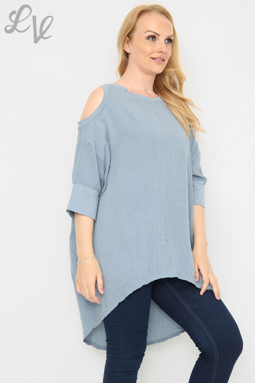 Dames Top Met Blote Schouder Denim Stukprijs € 9,99
