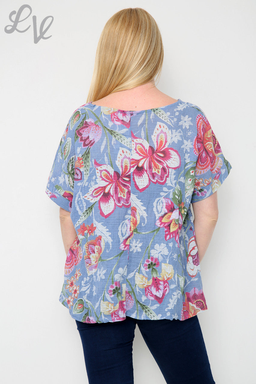 Dames Top Met Bloemen Paisley Print Denim Prijs per stuk £ 8,99