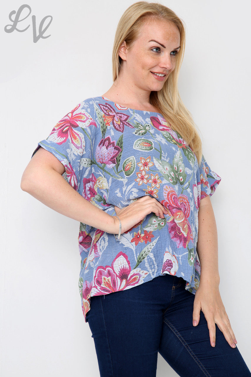 Dames Top Met Bloemen Paisley Print Denim Prijs per stuk £ 8,99