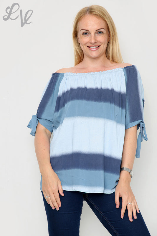 Ladies Gypsy Tie Dye Print Top Denim- Unit Price £9.99