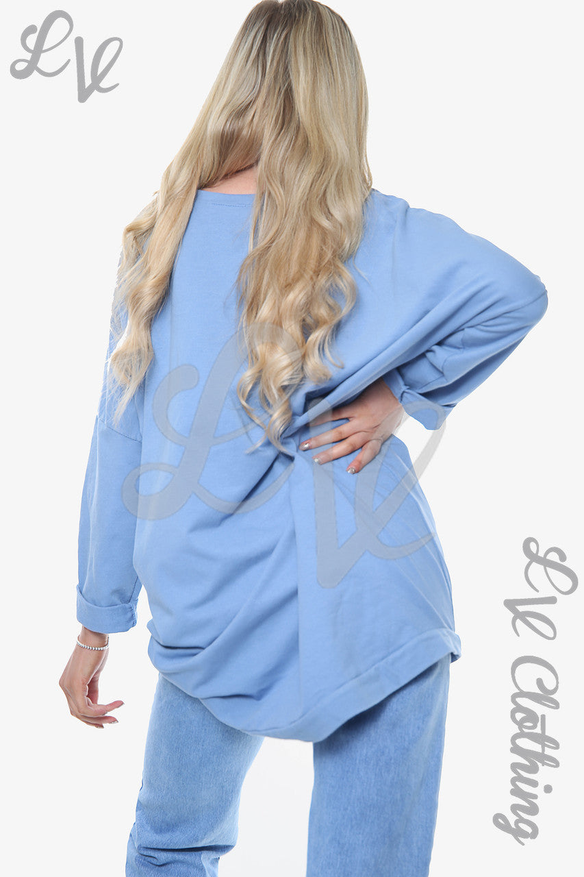 Dames Dimante Stars Sweatshirt Top Denim Stukprijs WAS €13,99 NU €6,99