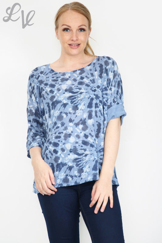 Ladies Tie Dye Print Simple Top Denim Unit Price £7.99