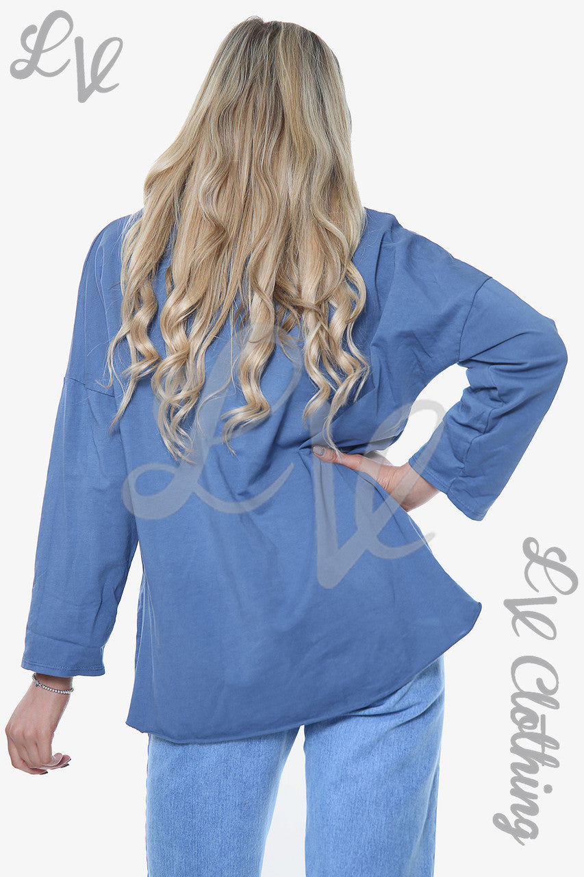 Ladies Sequin Shimmer Heart Top Denim Unit Price WAS £11.99 NOW £5.99