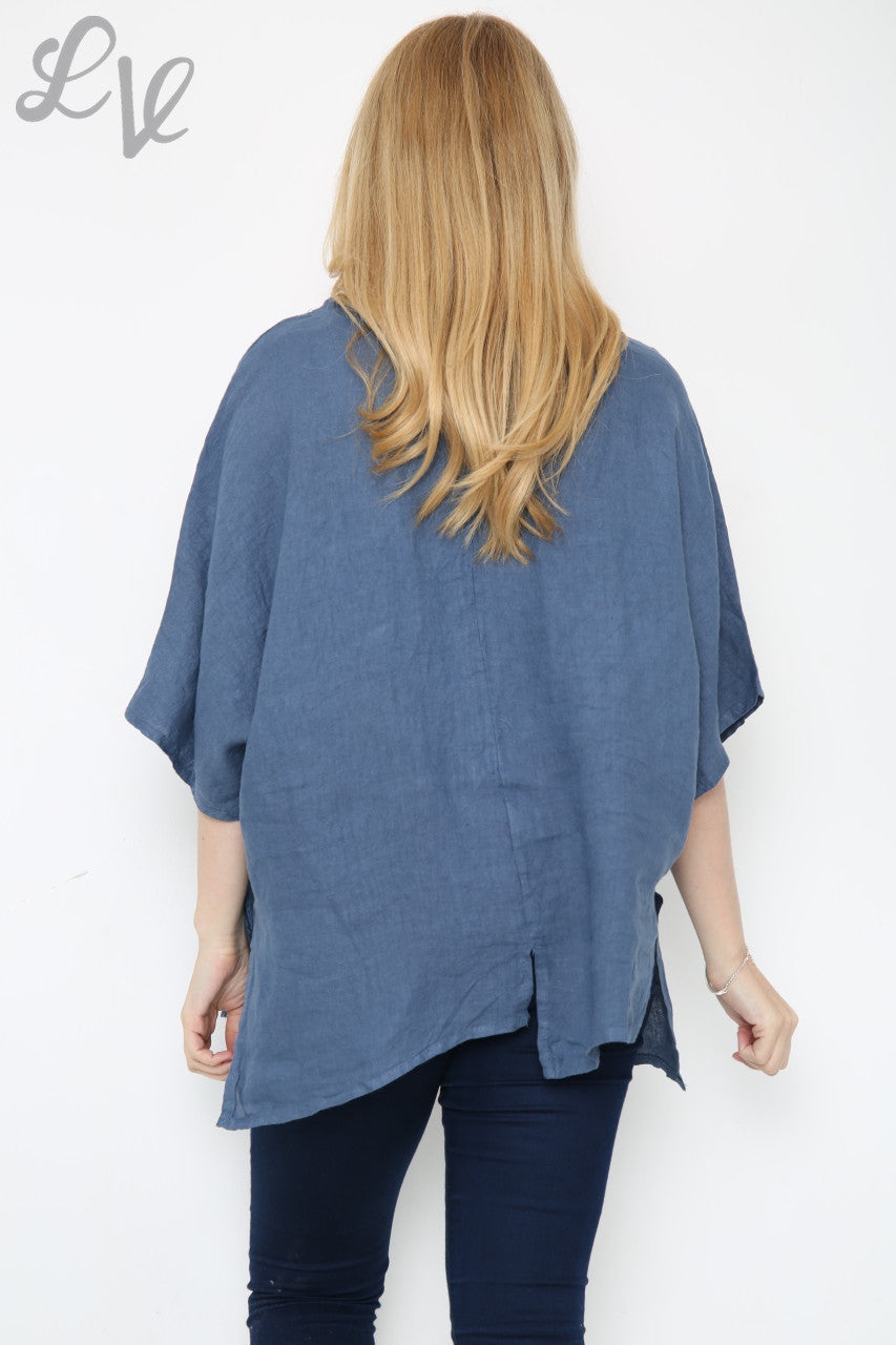 Dames Top Met Geborduurd Patroon Denim Stukprijs € 13,99