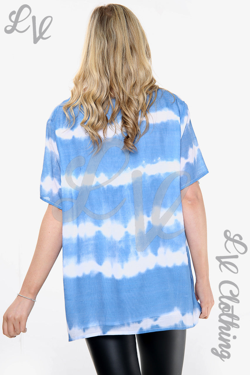 Ladies Tie Dye Stripe Print Top Denim Unit Price £8.99