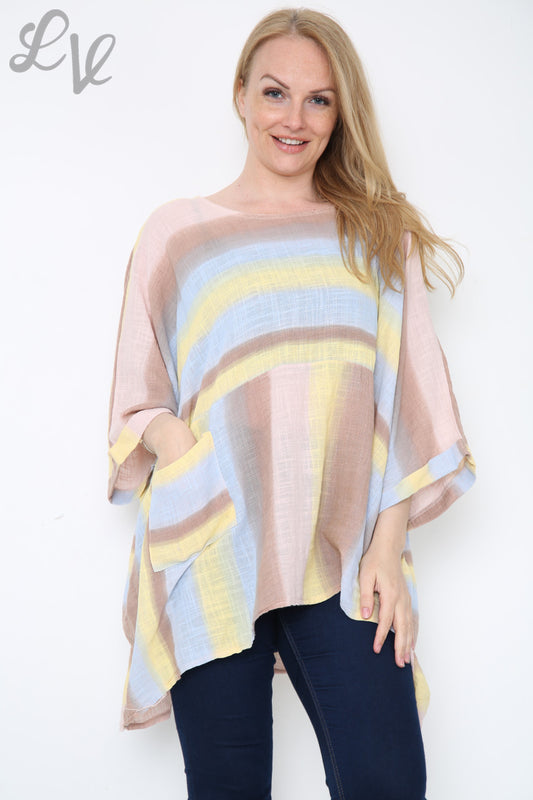 Ladies Ombre Colourful Batwing Top Dusty Pink Unit Price £10.99