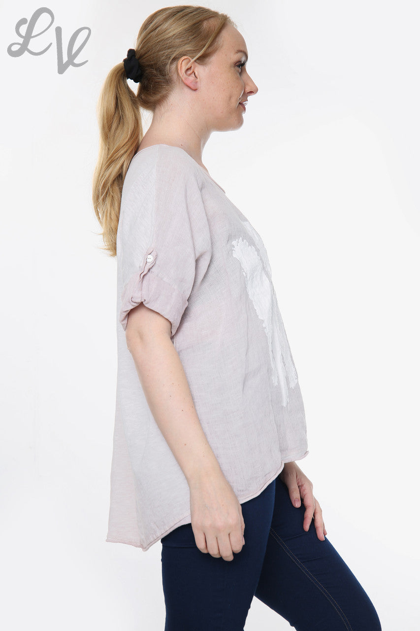 Dames Bovenstuk met Verfstrepen Stoffig Roze Stukprijs € 12,99
