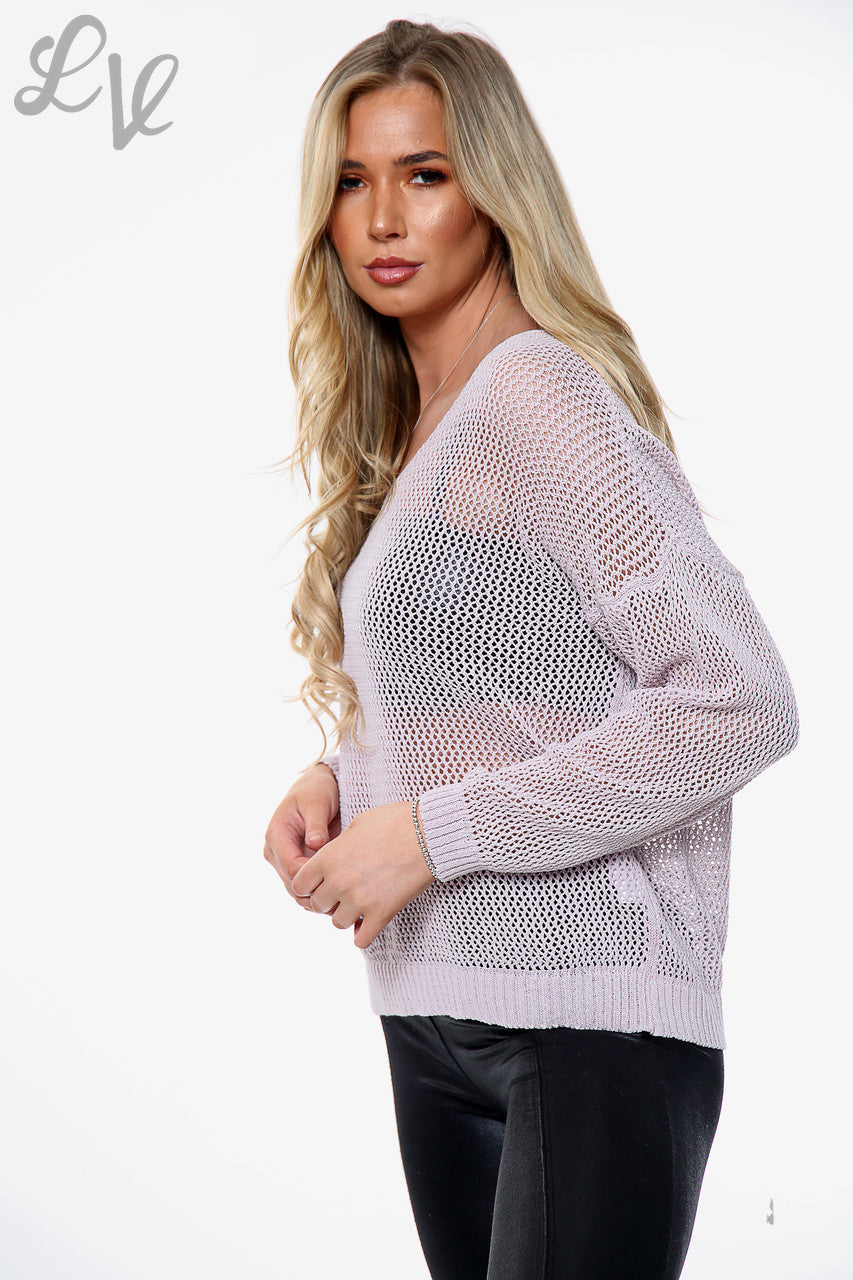 Ladies Fishnet Top Dusty Pink Unit Price £9.99