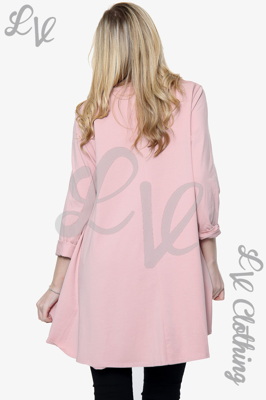 Dames Effen Swing Top Stoffig Roze Prijs Per Stuk WAS € 8,99 NU € 3,99