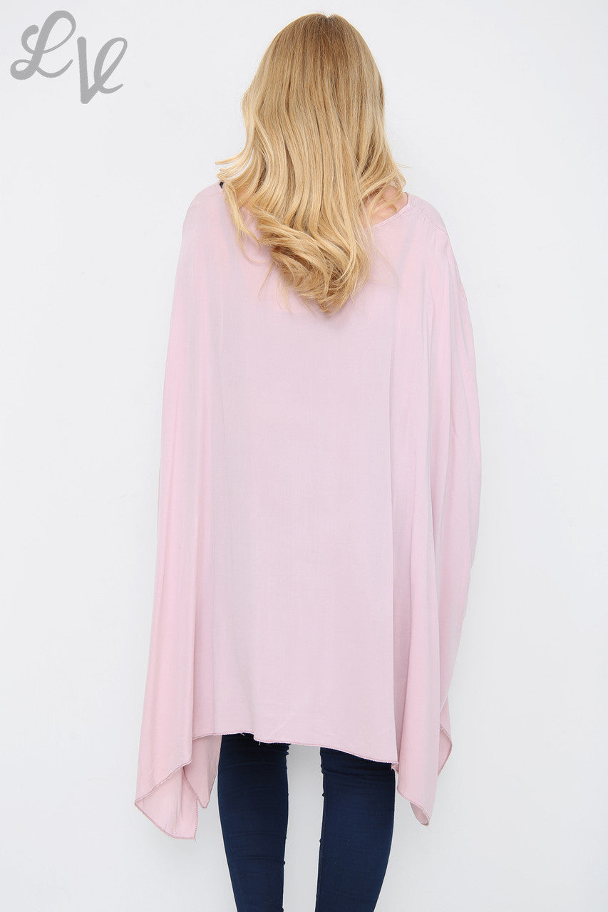 Dames Floaty Batwing Top Oudroze Prijs per stuk € 8,99