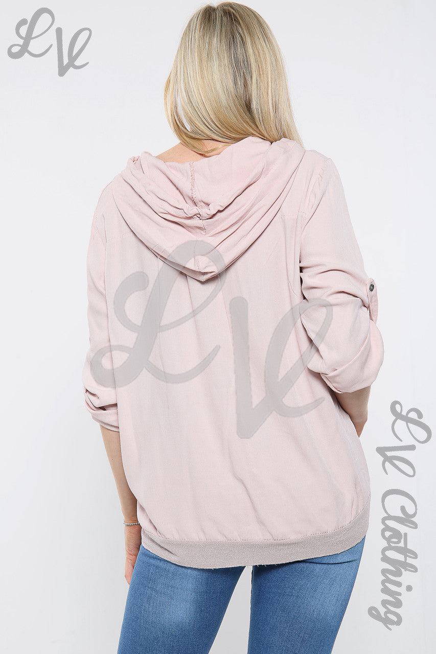 Dames hoodie met paillettensterren Dusty Pink - Prijs per stuk € 15,99