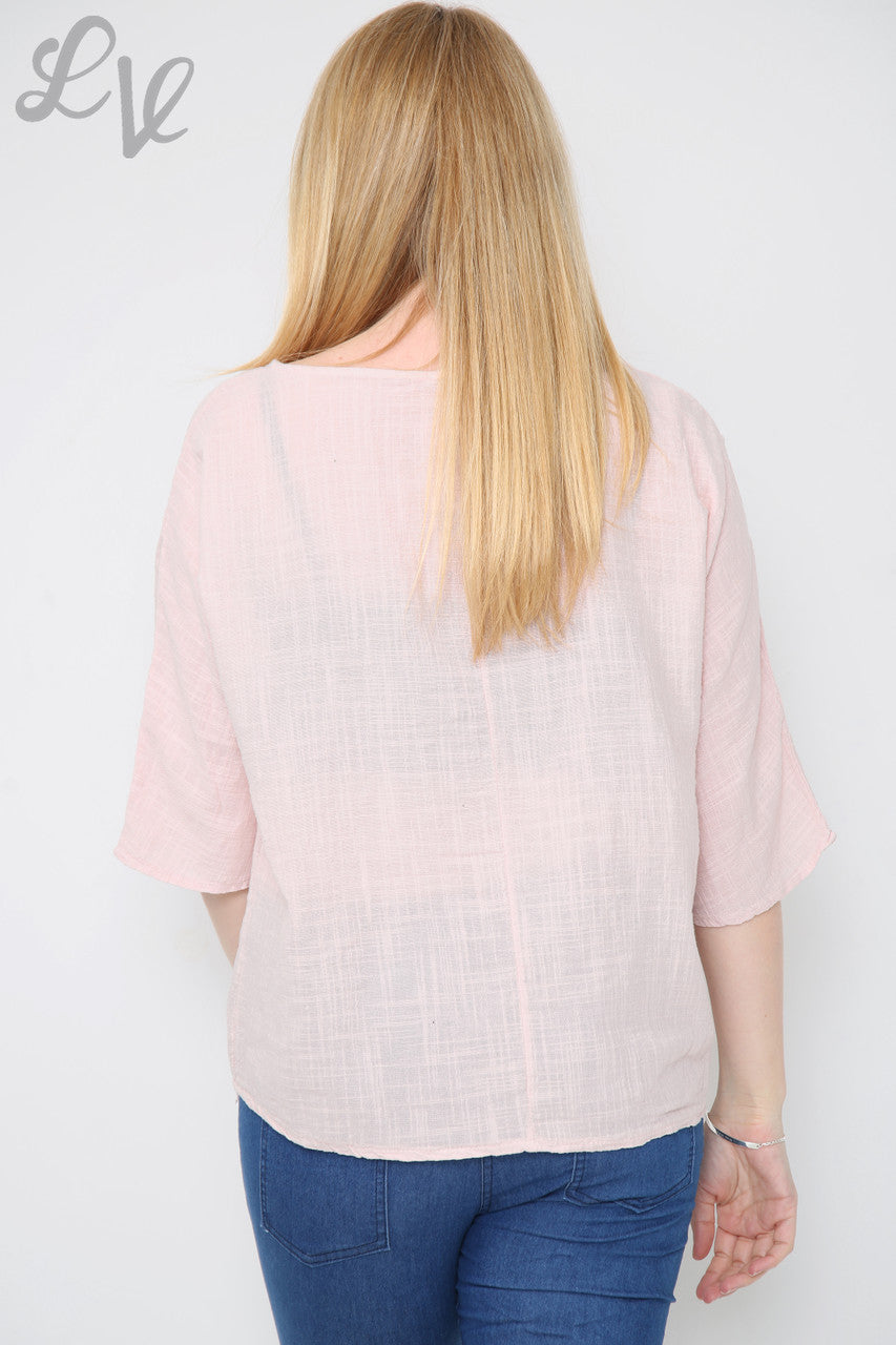 Dames Dubbele Folie Hart Top Oudroze Prijs per stuk € 7,99