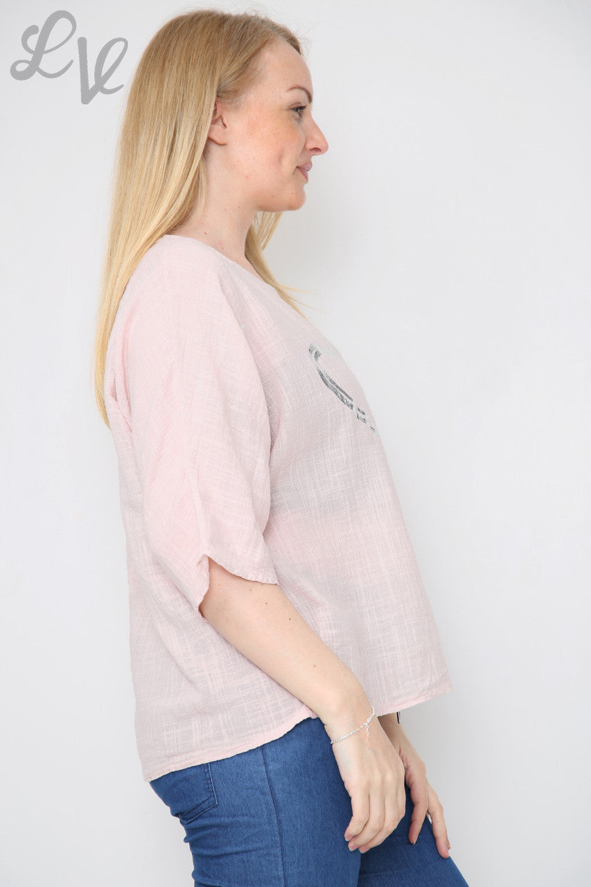 Dames Dubbele Folie Hart Top Oudroze Prijs per stuk € 7,99