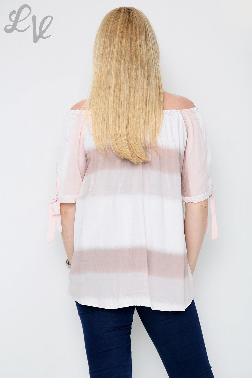 Dames Gypsy Tie Dye Print Top Stoffig Roze - Prijs per stuk £9,99