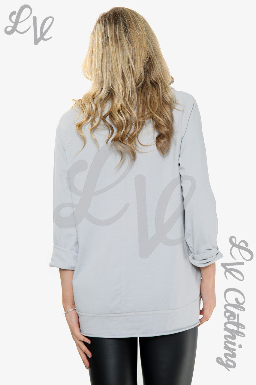 Kopie van Dames 'Love yourself' Grafische Top Grijs Prijs WAS €11,99 NU €5,99