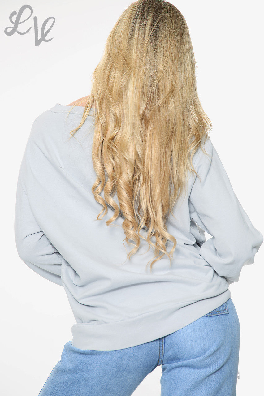 Dames 'Now Is All You Have' Folie Graphic Top Grijs Prijs WAS € 14,99 NU € 7,49