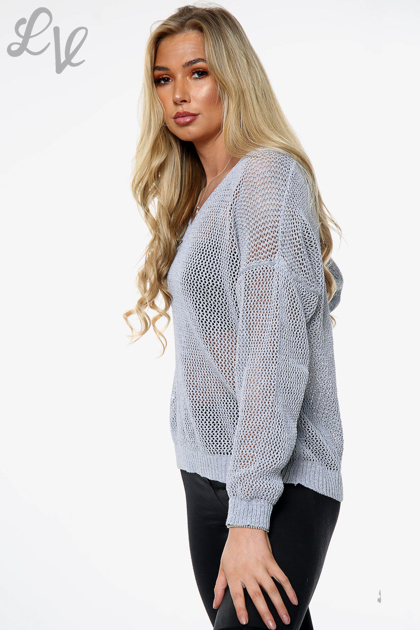 Ladies Fishnet Top Grey Unit Price £9.99